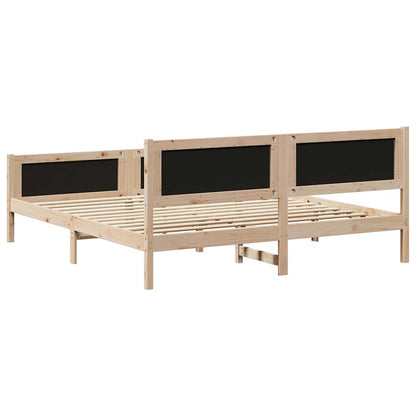 Bed frame Brown and black 180 x 200 cm Solid pine wood