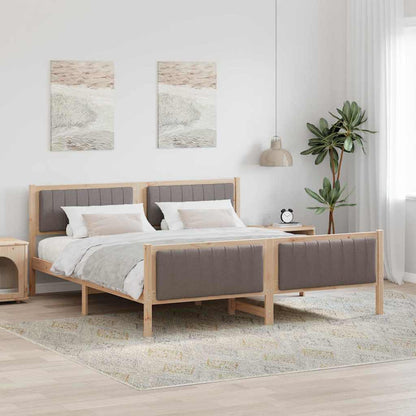 Bed frame Brown and taupe 180 x 200 cm Solid pine wood