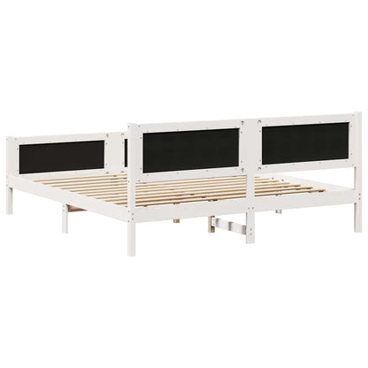 Bed frame White and light grey 180 x 200 cm Solid pine wood