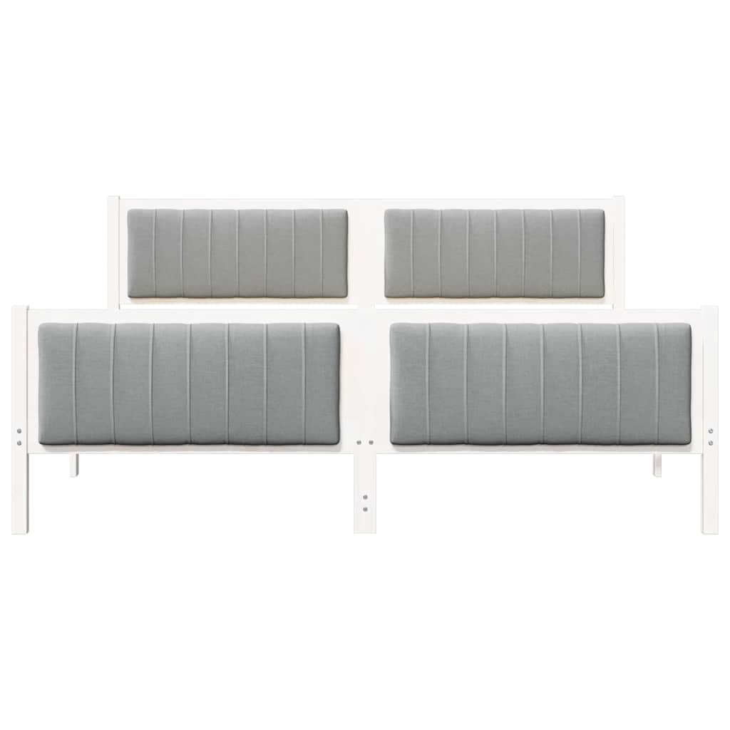 Bed frame White and light grey 180 x 200 cm Solid pine wood