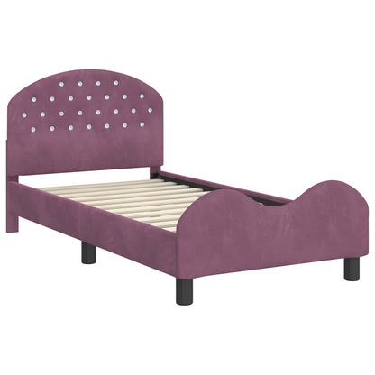 Children's Bed Frame with Headboard Purple 80 x 160 cm Velvet