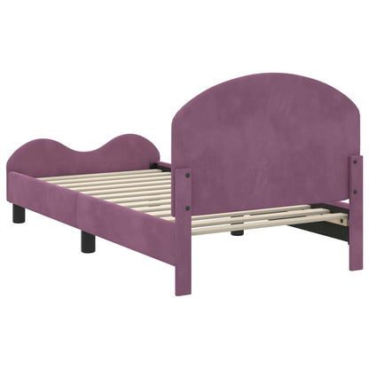 Children's Bed Frame with Headboard Purple 80 x 160 cm Velvet