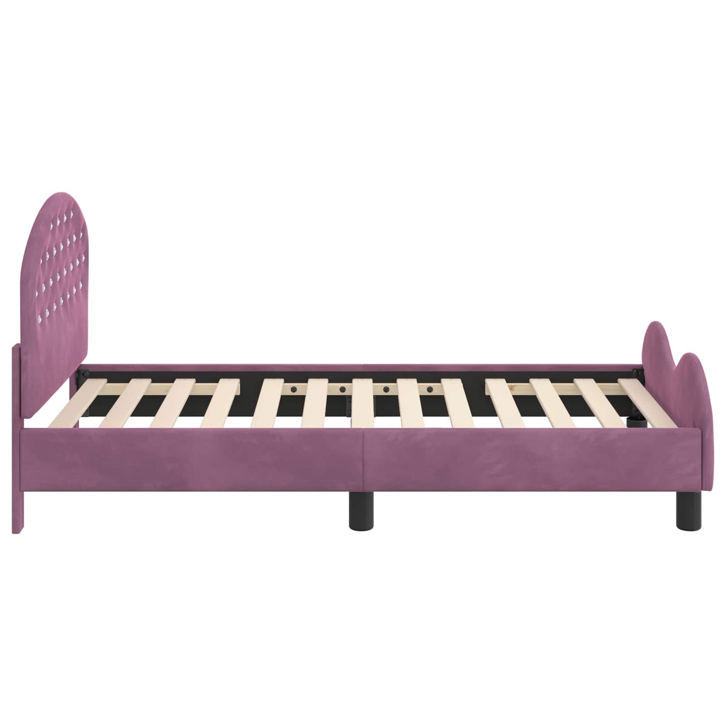 Children's Bed Frame with Headboard Purple 80 x 160 cm Velvet