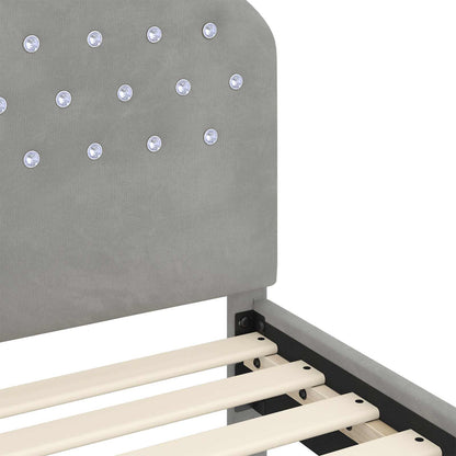 Children's Bed Frame with Headboard Light Grey 90 x 190 cm