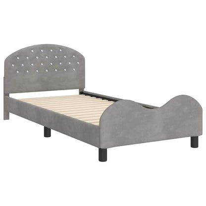 Children's Bed Frame with Headboard Light Grey 90 x 190 cm