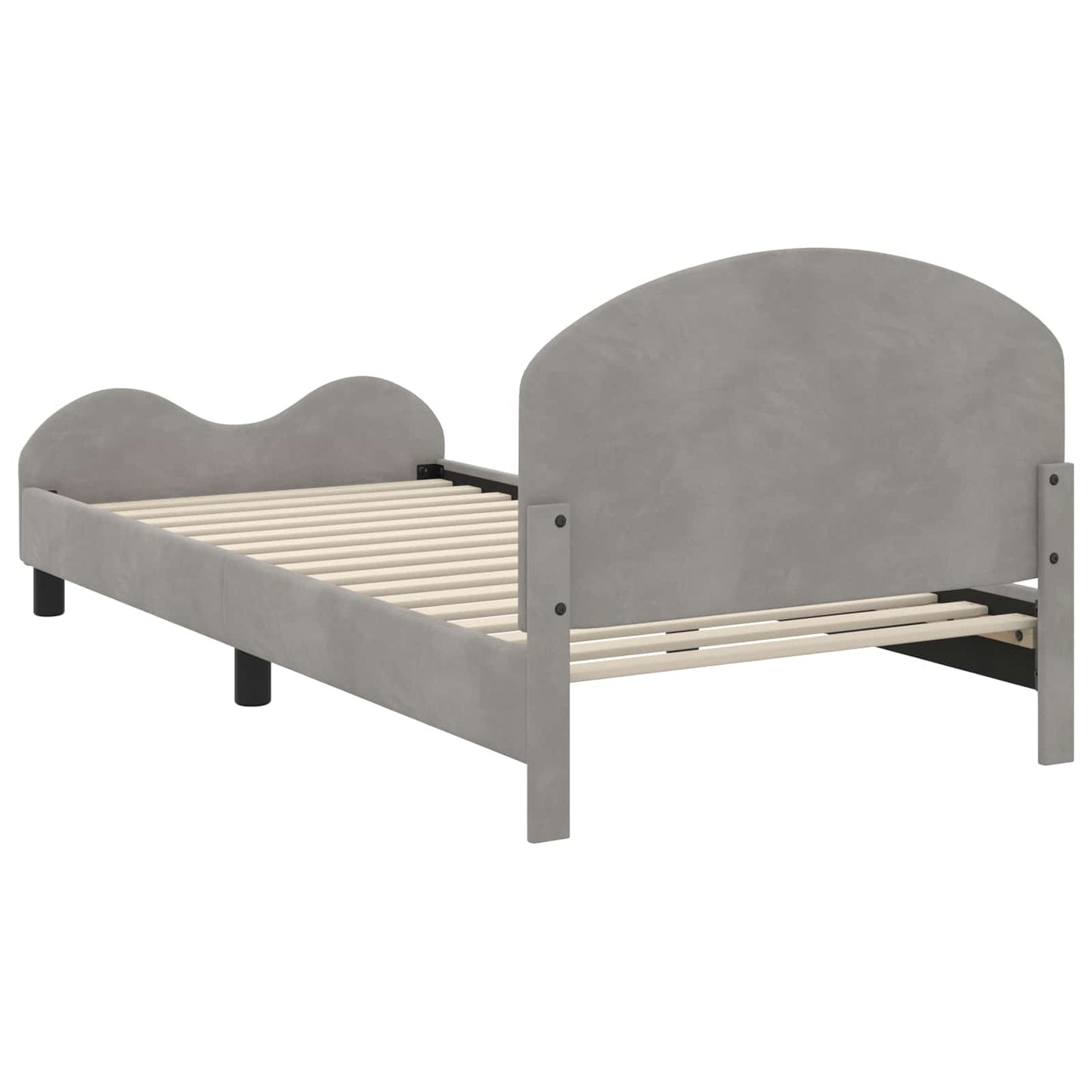 Children's Bed Frame with Headboard Light Grey 90 x 190 cm