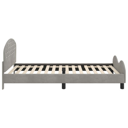 Children's Bed Frame with Headboard Light Grey 90 x 190 cm