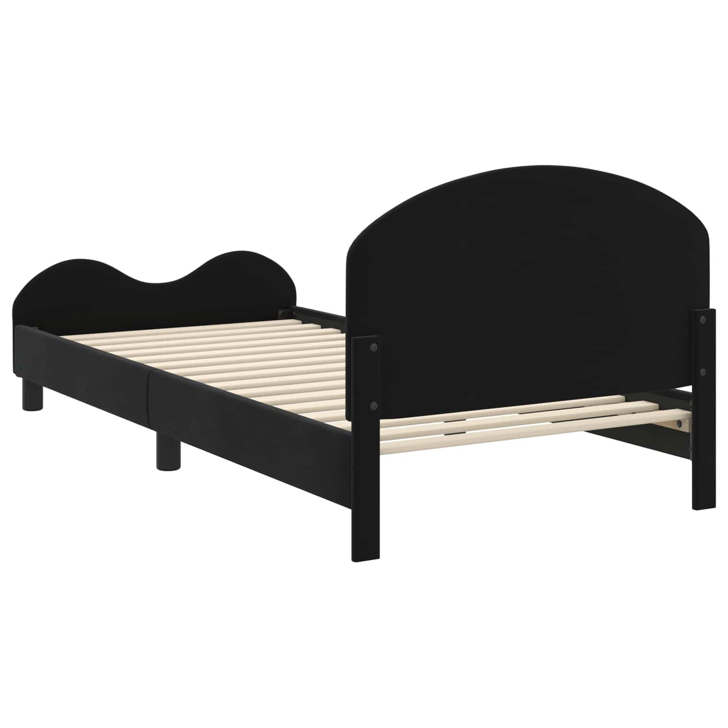 Children's Bed Frame with Headboard Black 90 x 190 cm Velvet