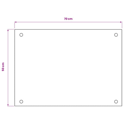 Kitchen Backsplash Milk 70 x 50 cm Tempered Glass