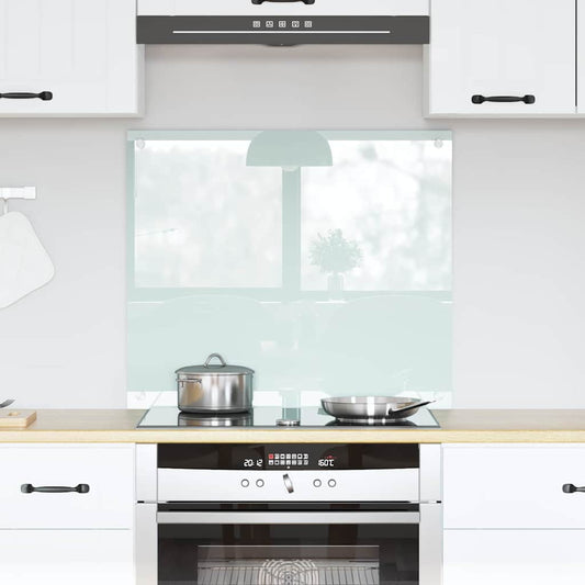 Kitchen Backsplash White 70 x 60 cm Tempered Glass