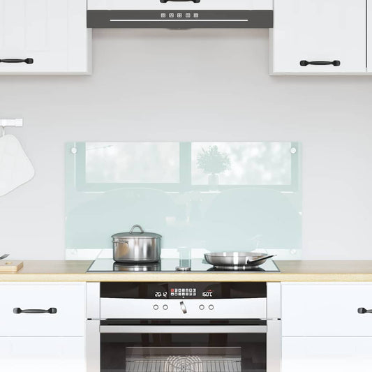 Kitchen Backsplash Milk 80 x 40 cm Tempered Glass