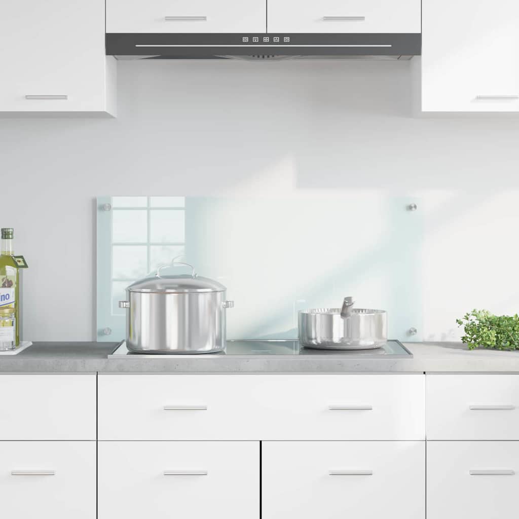 Kitchen Backsplash Milk 90 x 40 cm Tempered Glass