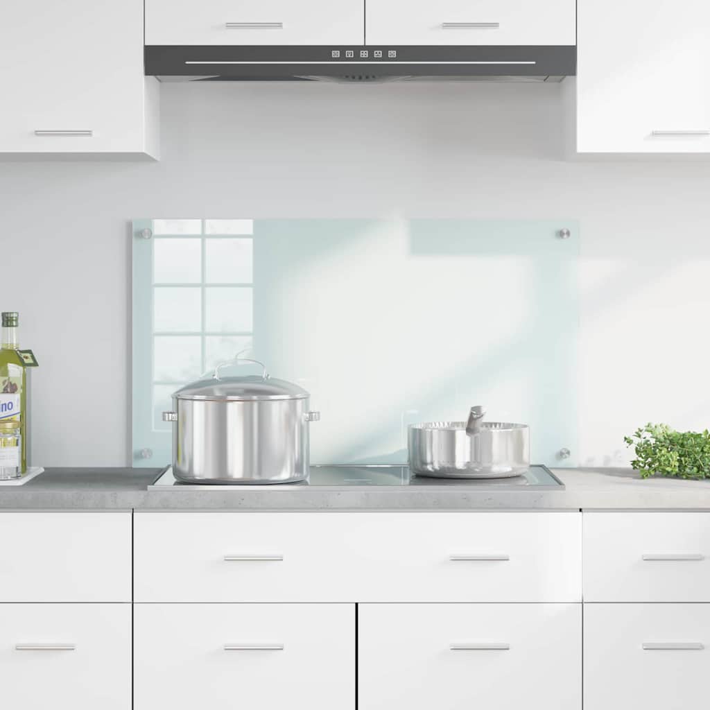 Kitchen Backsplash Milk 90 x 50 cm Tempered Glass