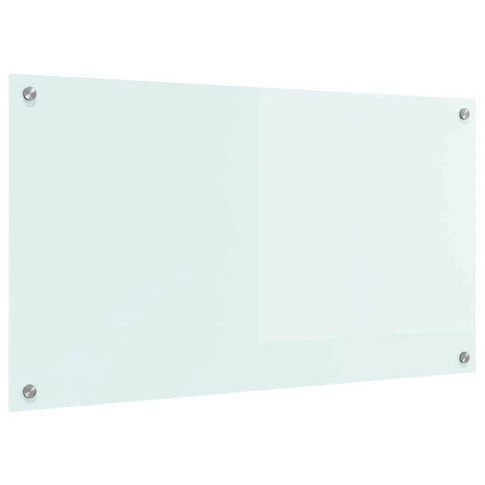 Kitchen Backsplash White 90 x 50 cm Tempered Glass
