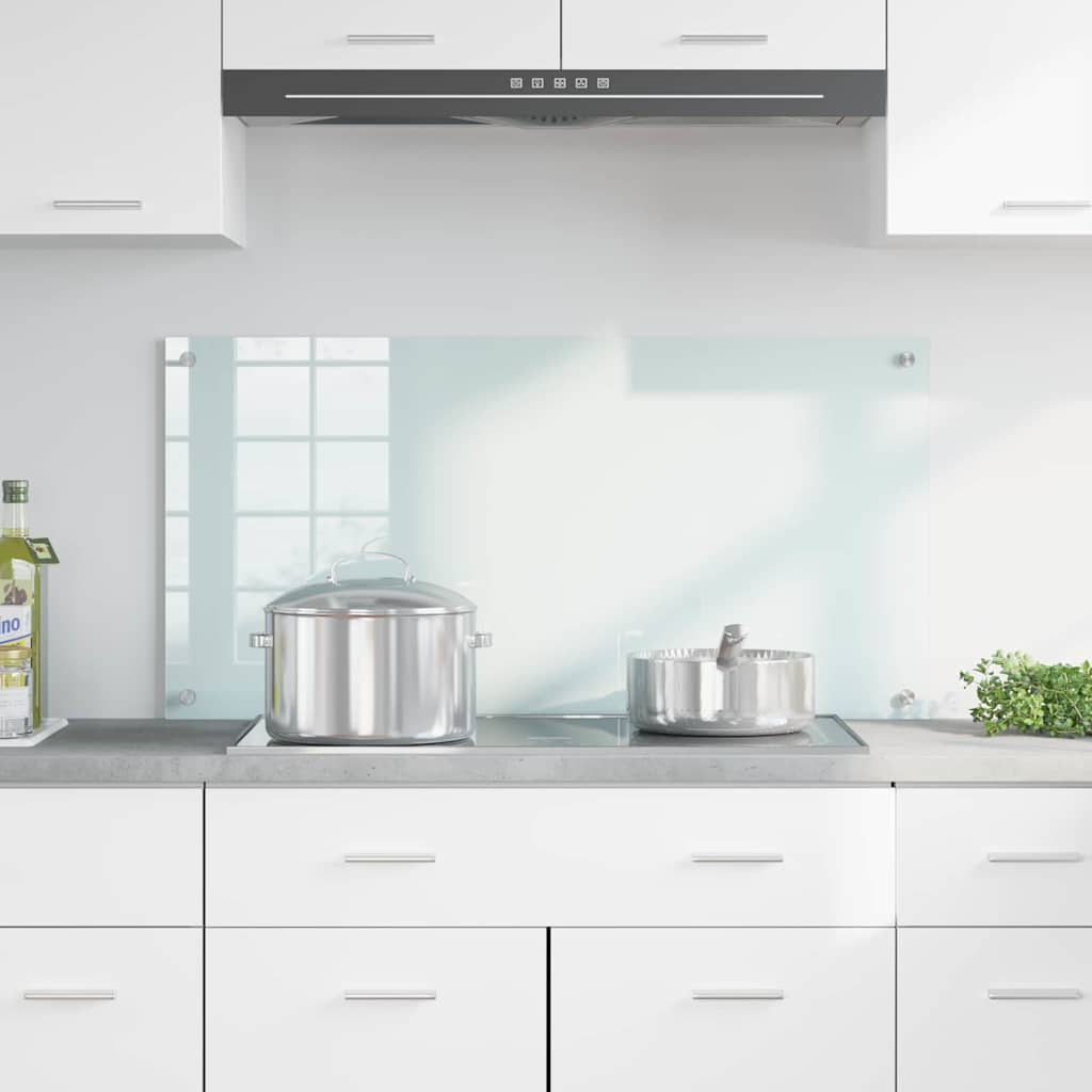 Kitchen Backsplash Milk 100 x 50 cm Tempered Glass