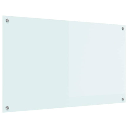 Kitchen Backsplash White 100 x 60 cm Tempered Glass