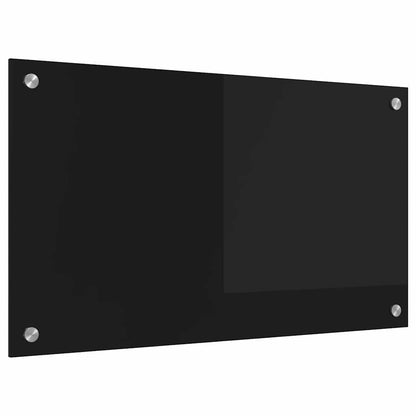 Kitchen Backsplash Black 70 x 40 cm Tempered Glass