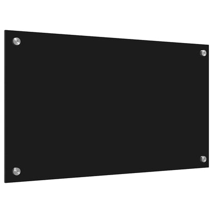 Kitchen Backsplash Black 70 x 40 cm Tempered Glass