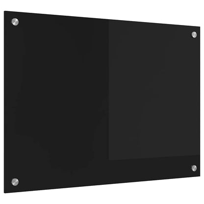 Kitchen Backsplash Black 70 x 50 cm Tempered Glass
