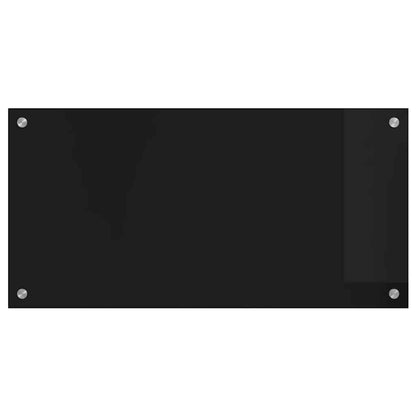 Kitchen Backsplash Black 80 x 40 cm Tempered Glass