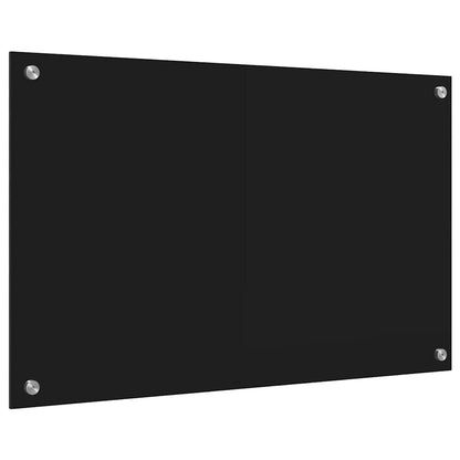 Kitchen Backsplash Black 80 x 50 cm Tempered Glass