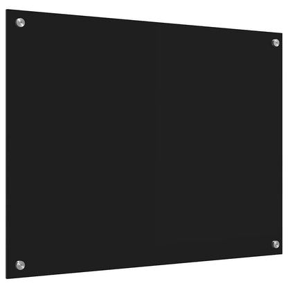 Kitchen Backsplash Black 80 x 60 cm Tempered Glass