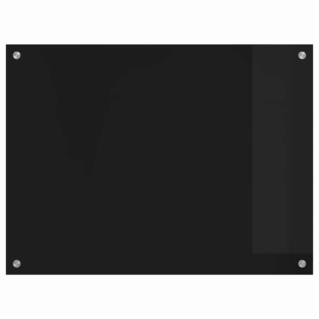 Kitchen Backsplash Black 80 x 60 cm Tempered Glass