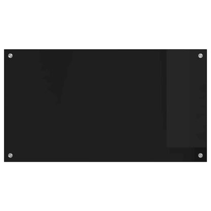 Kitchen Backsplash Black 90 x 50 cm Tempered Glass