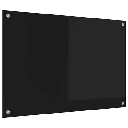 Kitchen Backsplash Black 90 x 60 cm Tempered Glass