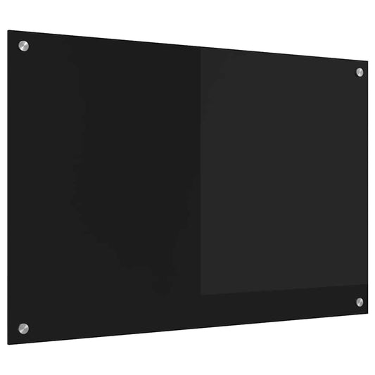 Kitchen Backsplash Black 90 x 60 cm Tempered Glass
