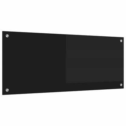 Kitchen Backsplash Black 100 x 40 cm Tempered Glass