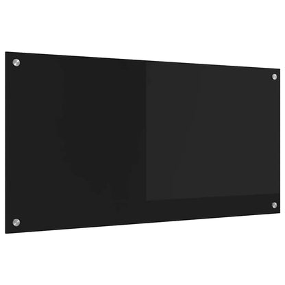 Kitchen Backsplash Black 100 x 50 cm Tempered Glass