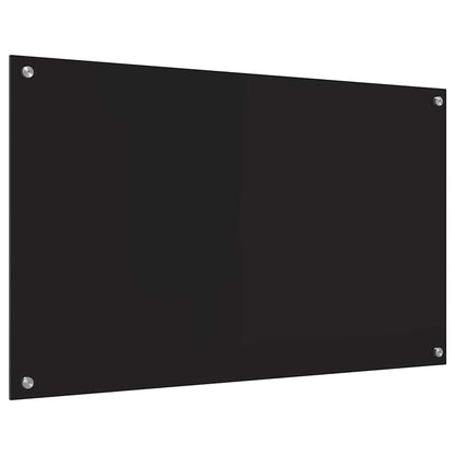Kitchen Backsplash Black 100 x 60 cm Tempered Glass