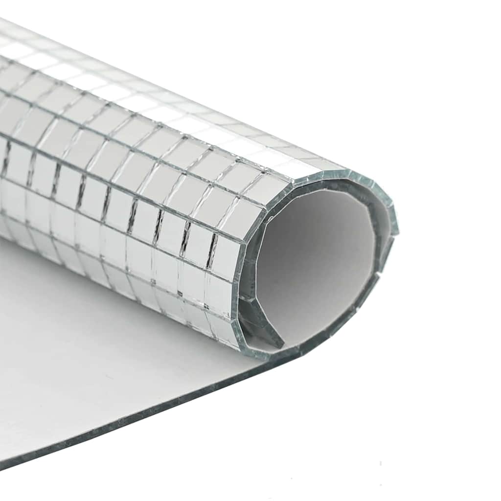 Mirror Mosaic Tile Geometric 12 pcs Silver 30 x 30 cm Glass