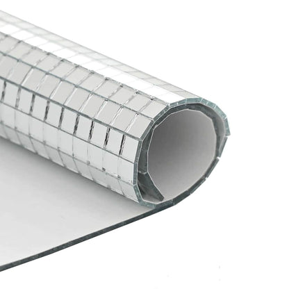 Mirror Mosaic Tile Geometric 12 pcs Silver 30 x 30 cm Glass