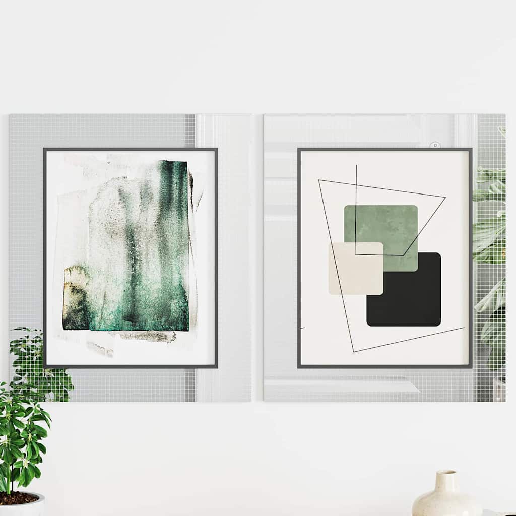 Mirror Mosaic Tile Geometric 12 pcs Silver 30 x 30 cm Glass