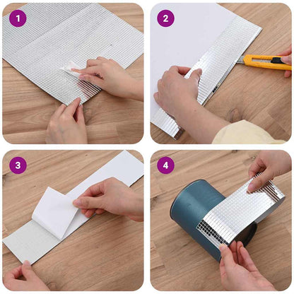 Mirror Mosaic Tile Geometric 12 pcs Silver 30 x 30 cm Glass