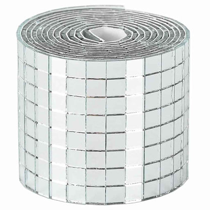 Mirror Mosaic Tile Geometric 3 pcs Silver 100 x 4 cm Glass