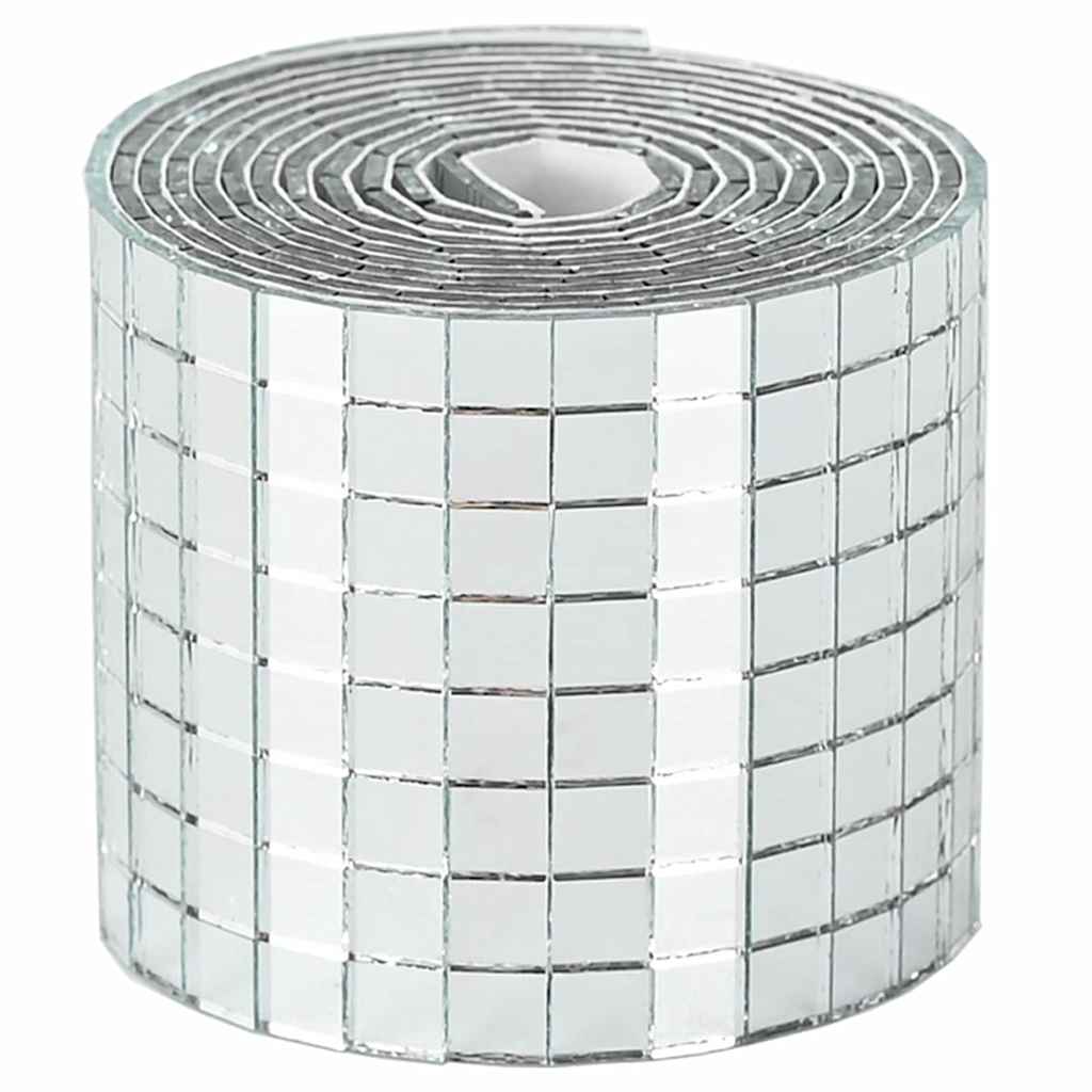 Mirror Mosaic Tile Geometric 12 pcs Silver 100 x 4 cm Glass