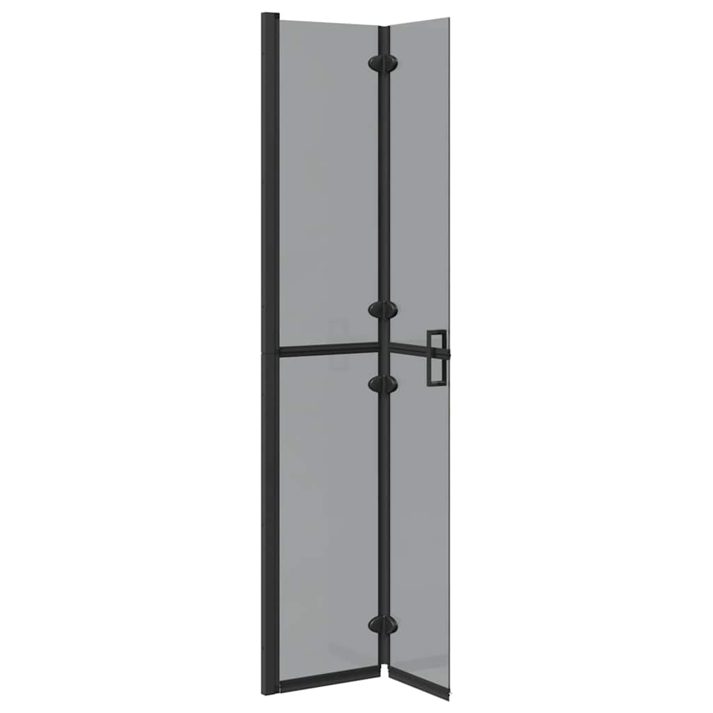 Walk-In Shower Wall Folding Black 70 x 6.5 x 190 cm