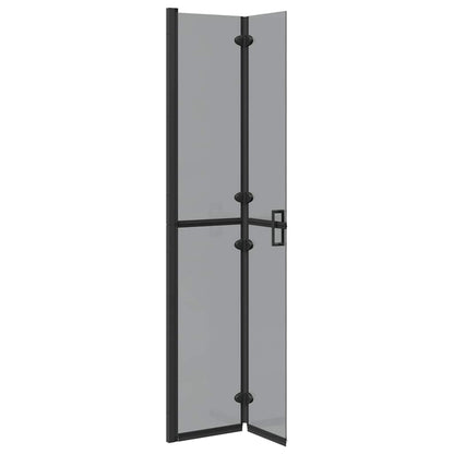 Walk-In Shower Wall Folding Black 70 x 6.5 x 190 cm