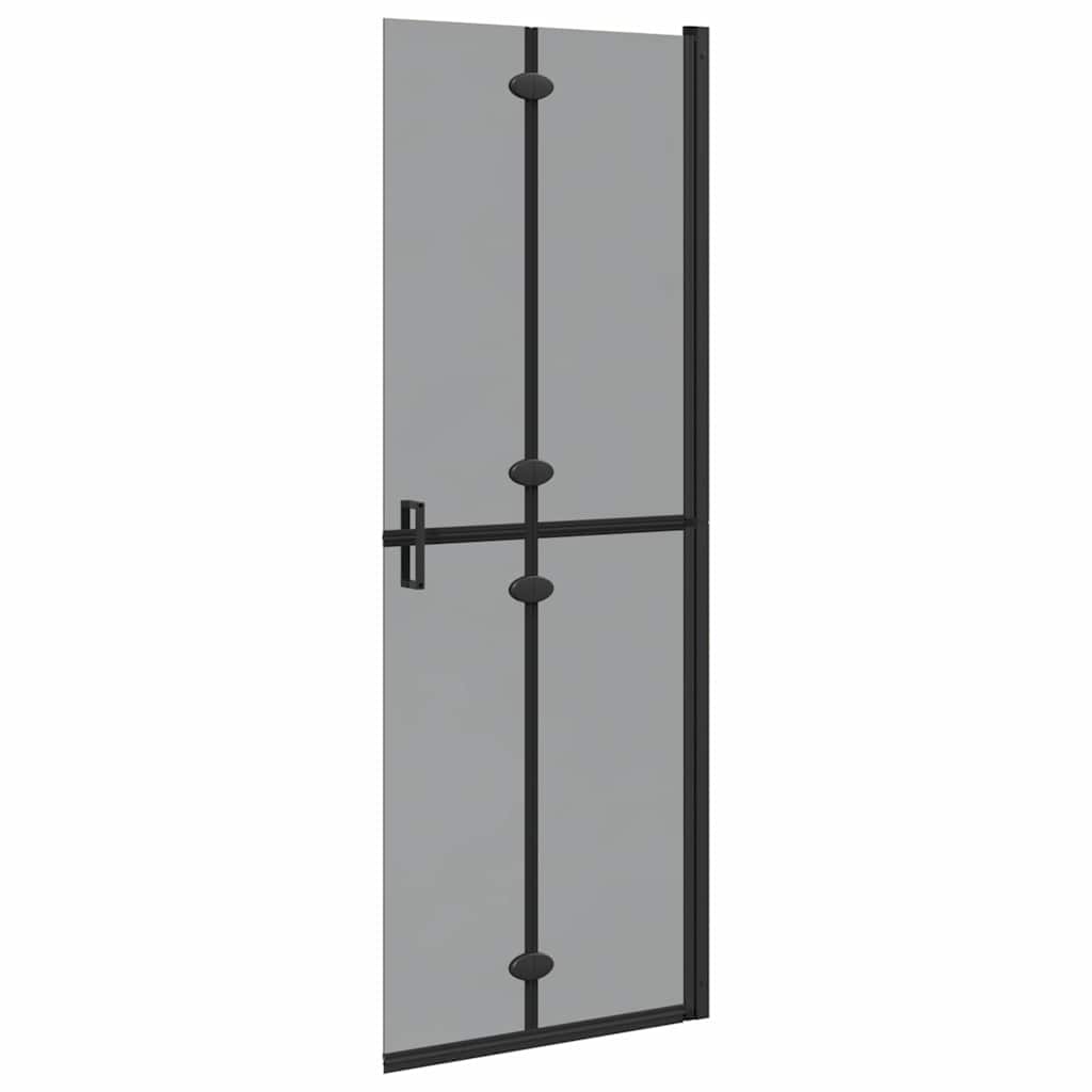 Walk-In Shower Wall Folding Black 70 x 6.5 x 190 cm