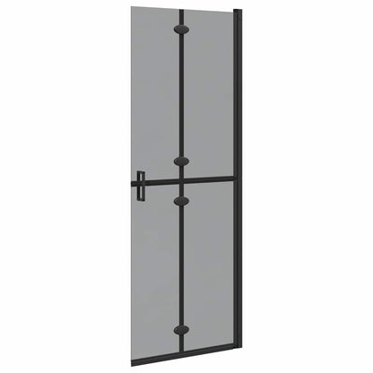 Walk-In Shower Wall Folding Black 70 x 6.5 x 190 cm