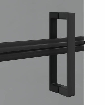 Walk-In Shower Wall Folding Black 80 x 6.5 x 190 cm