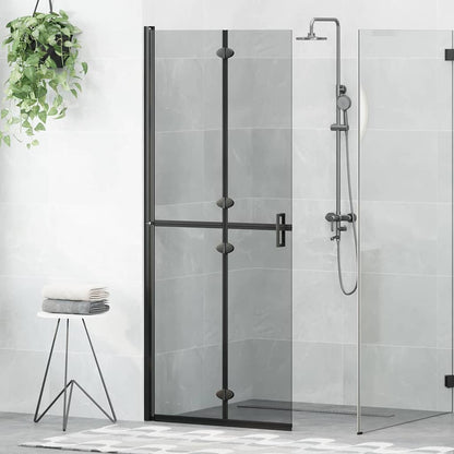 Walk-In Shower Wall Folding Black 80 x 6.5 x 190 cm