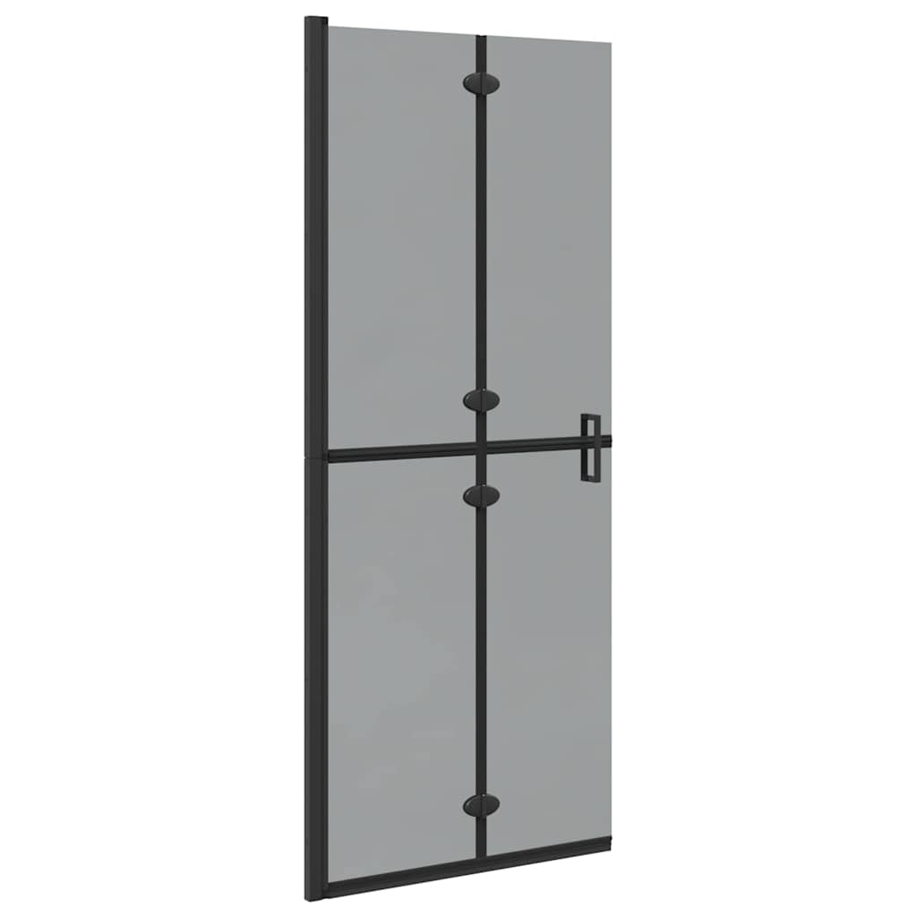 Walk-In Shower Wall Folding Black 80 x 6.5 x 190 cm