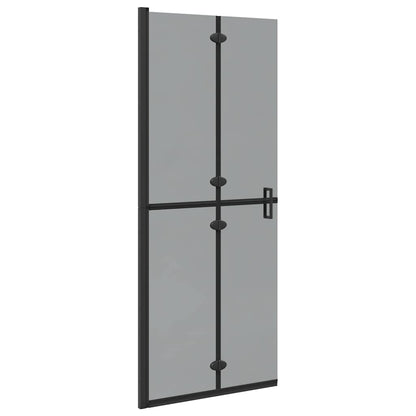 Walk-In Shower Wall Folding Black 80 x 6.5 x 190 cm
