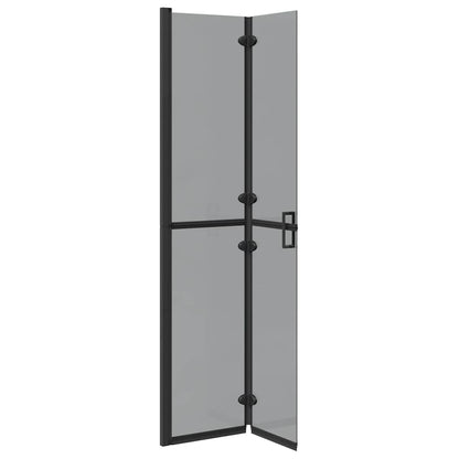 Walk-In Shower Wall Folding Black 80 x 6.5 x 190 cm