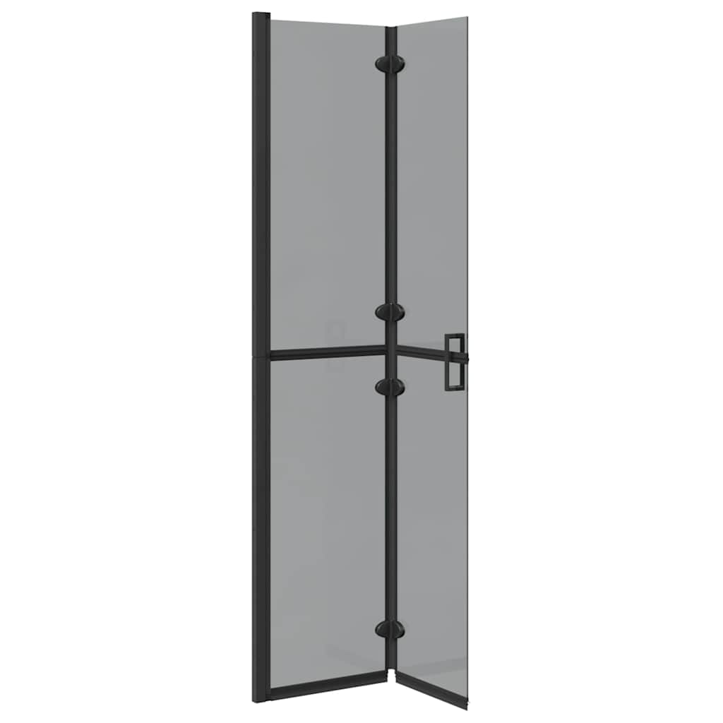 Walk-In Shower Wall Folding Black 80 x 6.5 x 190 cm
