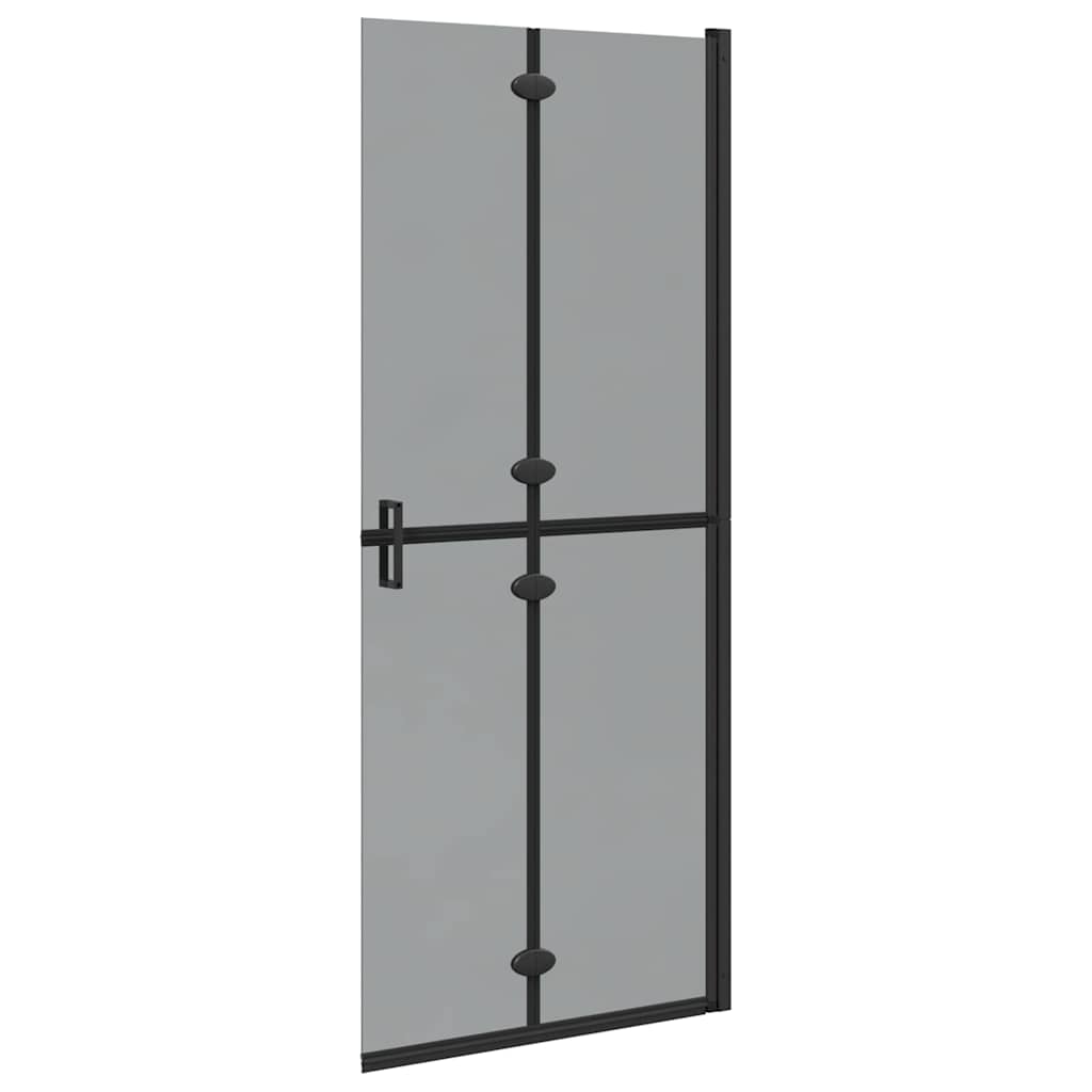 Walk-In Shower Wall Folding Black 80 x 6.5 x 190 cm